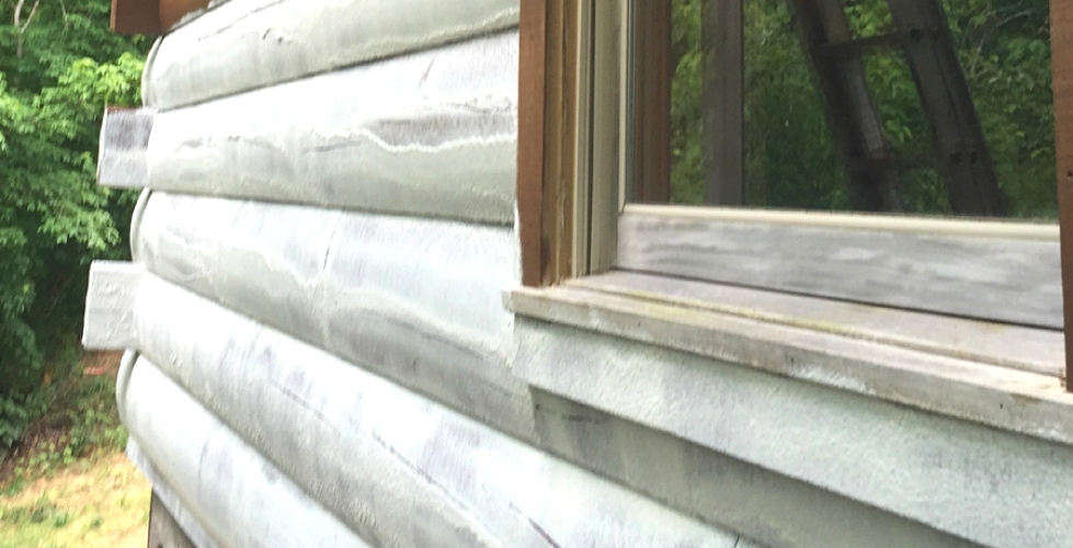 Log Chemical Stripping Log Home Restoration  Log Home Repair 