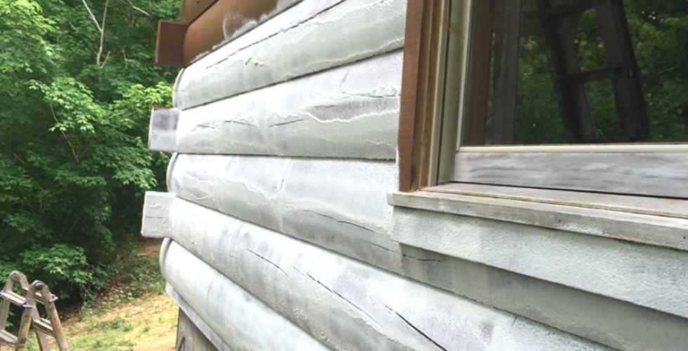 Log Chemical Stripping Log Home Restoration  Log Home Repair 