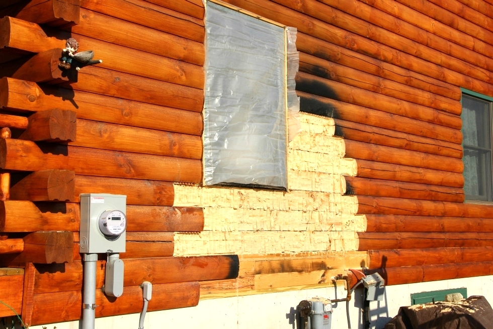 Fire Damaged Log Home Repair | Log Repair And Log Replacement Log Home Repair 