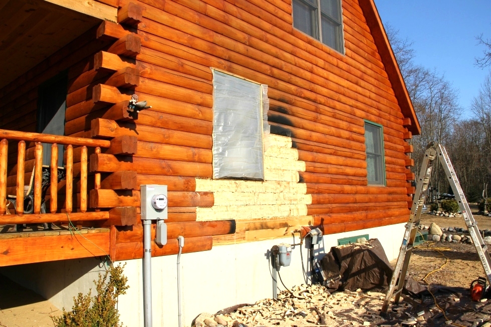 Fire Damaged Log Home Repair | Log Repair And Log Replacement Log Home Repair 