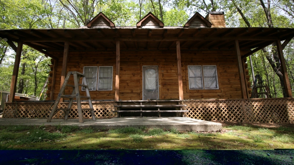 Log Home Restoration | Media Blasting A Log Home Log Home Repair 