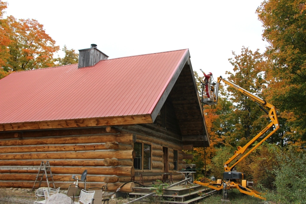 Log Cabin Restoration | Log Cabin Media Blasting by the LogDocotors. Log Home Repair 