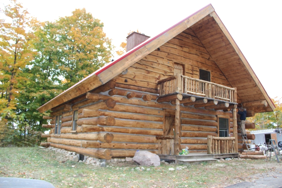 Log Cabin Restoration | Log Cabin Media Blasting by the LogDocotors. Log Home Repair 