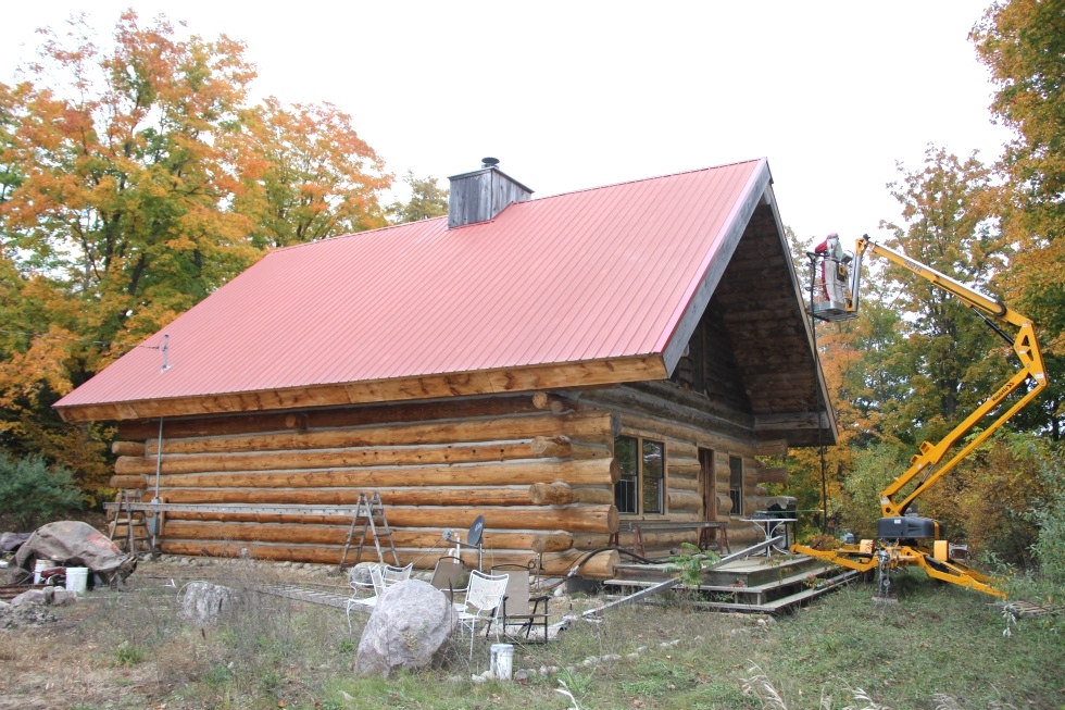 Log Cabin Restoration | Log Cabin Media Blasting by the LogDocotors. Log Home Repair 