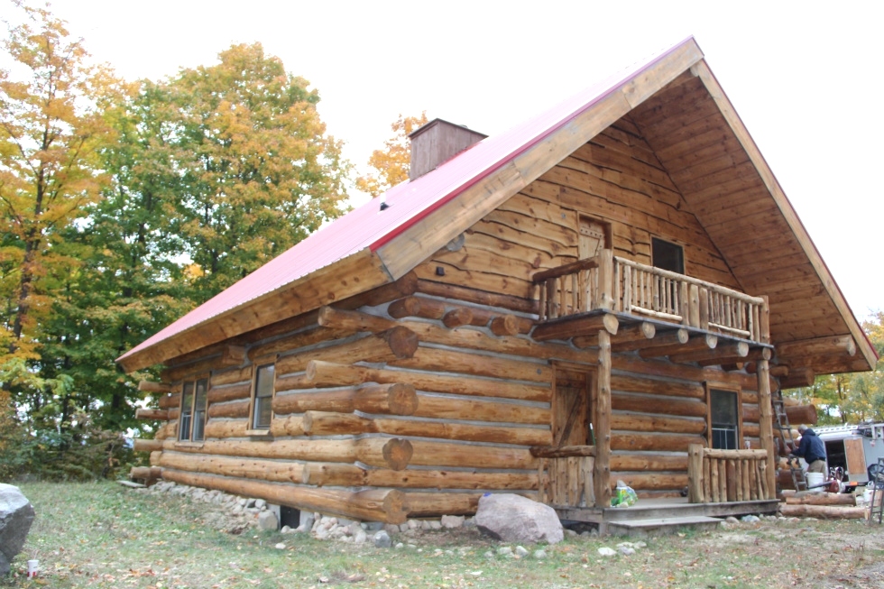 Log Cabin Restoration | Log Cabin Media Blasting by the LogDocotors. Log Home Repair 