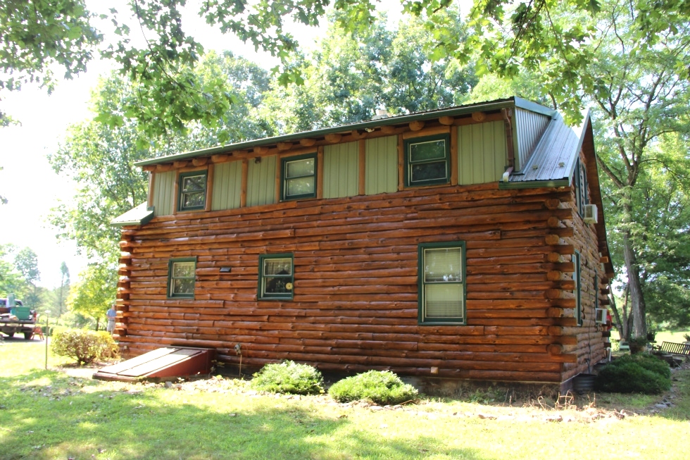 Log Cabin Staining by the LogDoctors Log Home Repair 